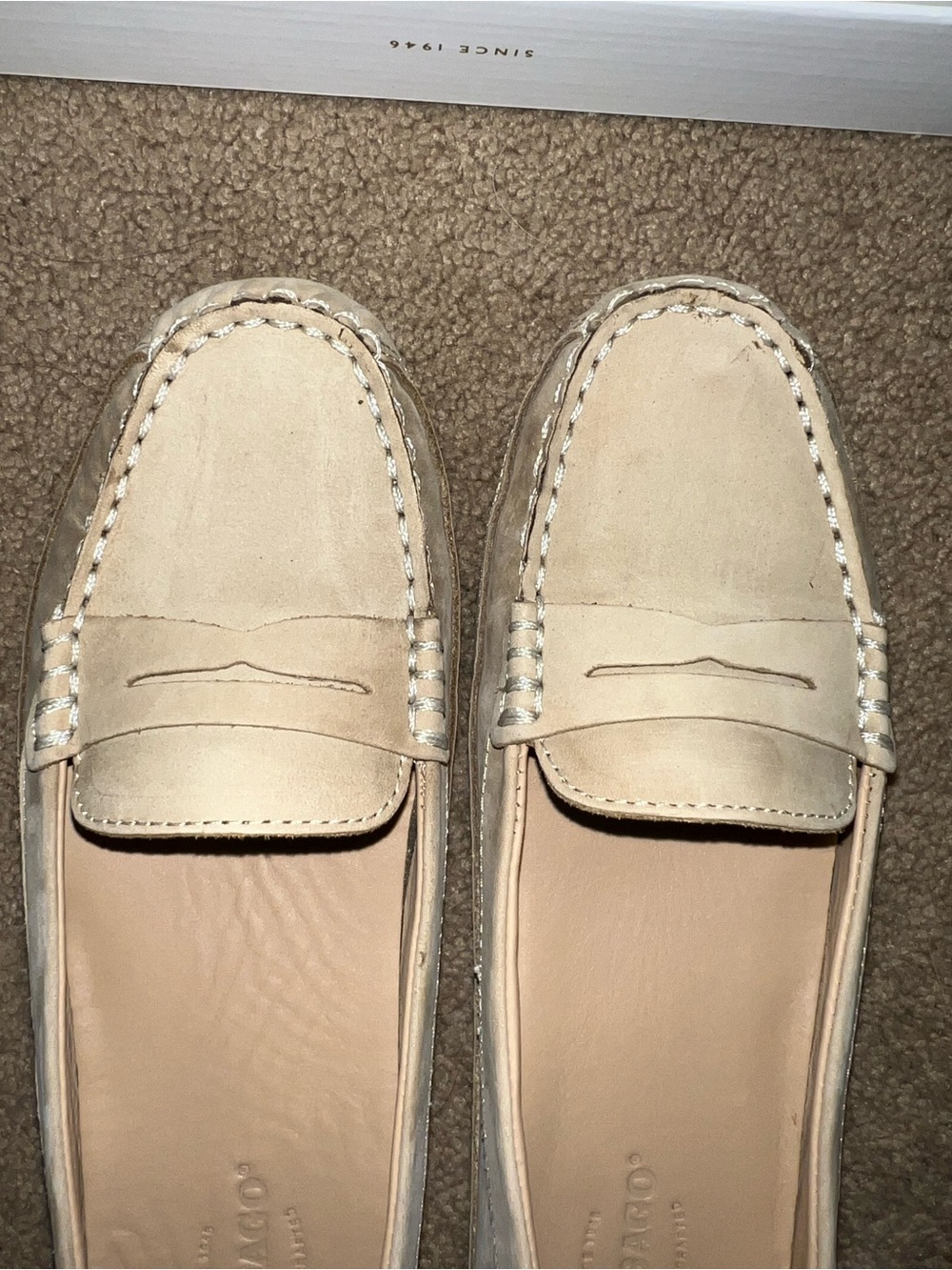 Women’s Sebago Kedge Penny Loafer Nubuck Leather Driver Moccasins – 7.5 Taupe - Picture 6 of 13